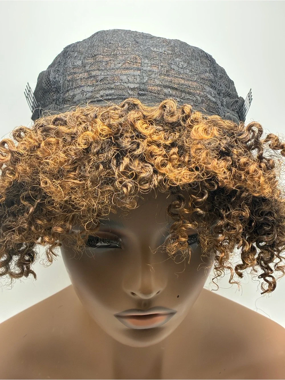 Natural Curly Afro Wig - Brown. Synthetic. Color:  T-30